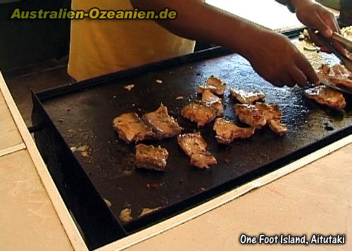 Fischstücke auf dem Grill