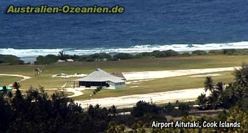 Blick auf den Flughafen von Aitutaki