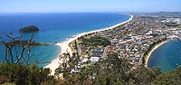 gewaltiger Ausblick: Mt Maunganui, Strand und Ozean