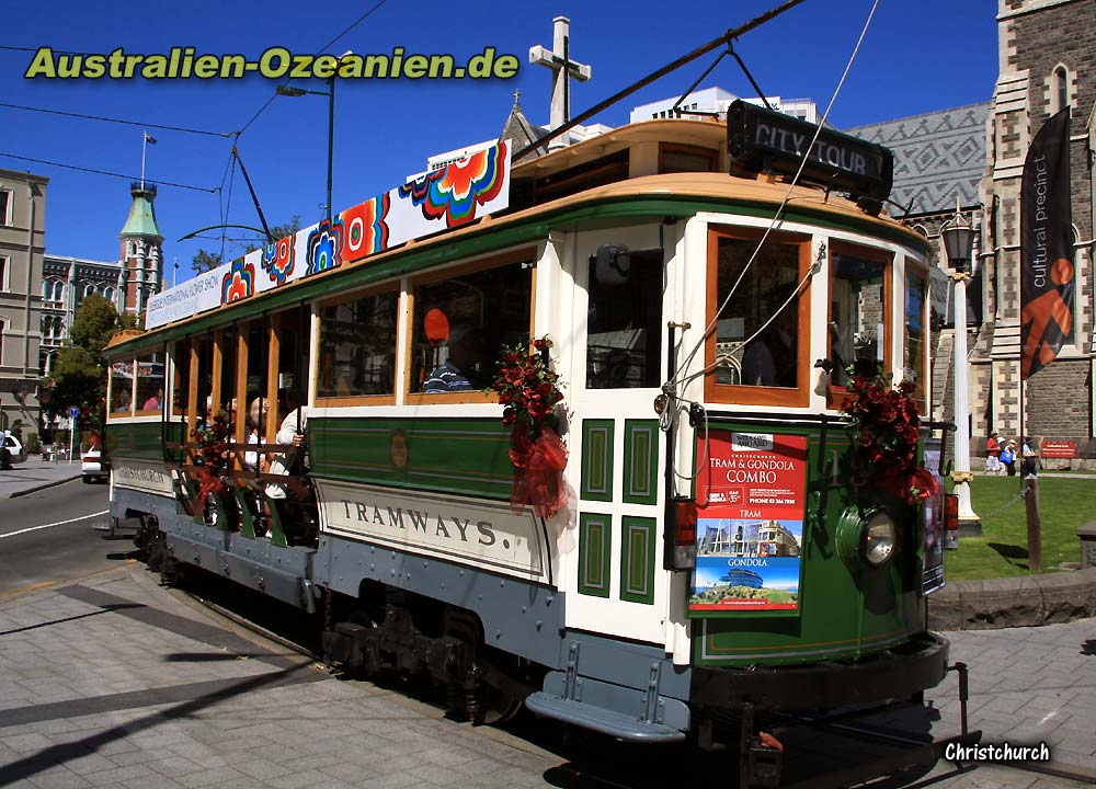 verzierte Trambahn