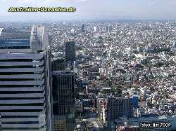 view above Tokyo from skyscraper