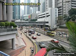 Verkehr im Bankenviertel Hongkongs