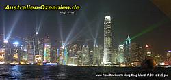 die nächtliche Skyline von Hongkong
