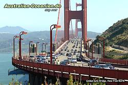 Blick über den Verkehr auf der Golden Gate Brücke