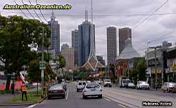 Blick auf die Skyline von Melbourne