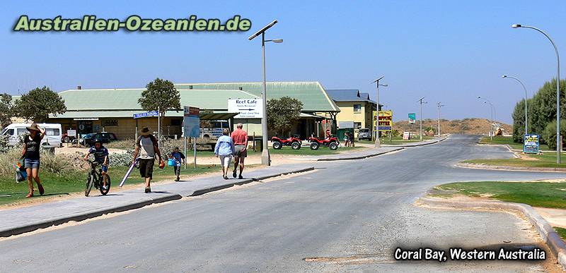 das "city centre" von Coral Bay