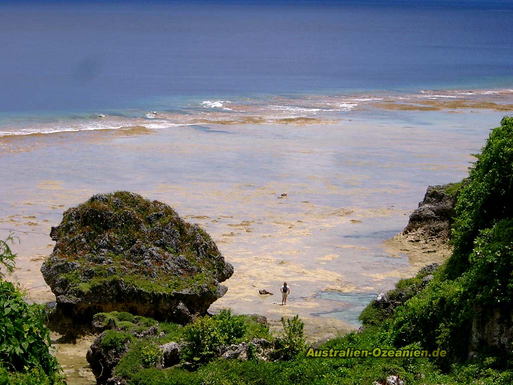 walking on the reef of Niue Island