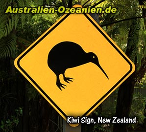 Kiwi Straßenschild
