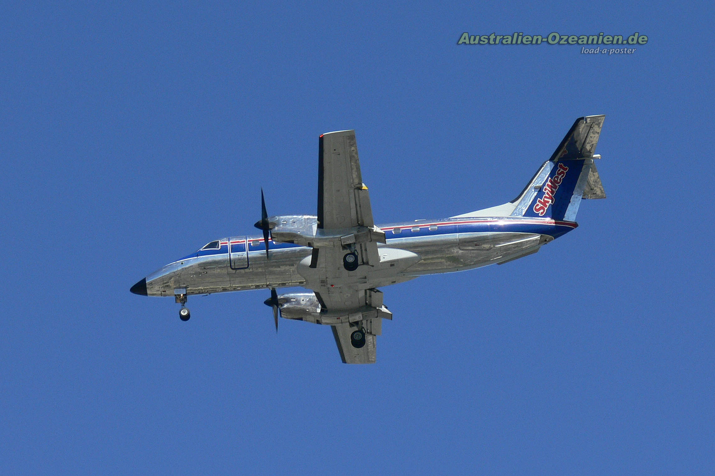 Turboprop landing at LA airport