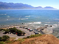 far view above pacific ocean - weiter Blick entlang der Küste bei Kaikoura